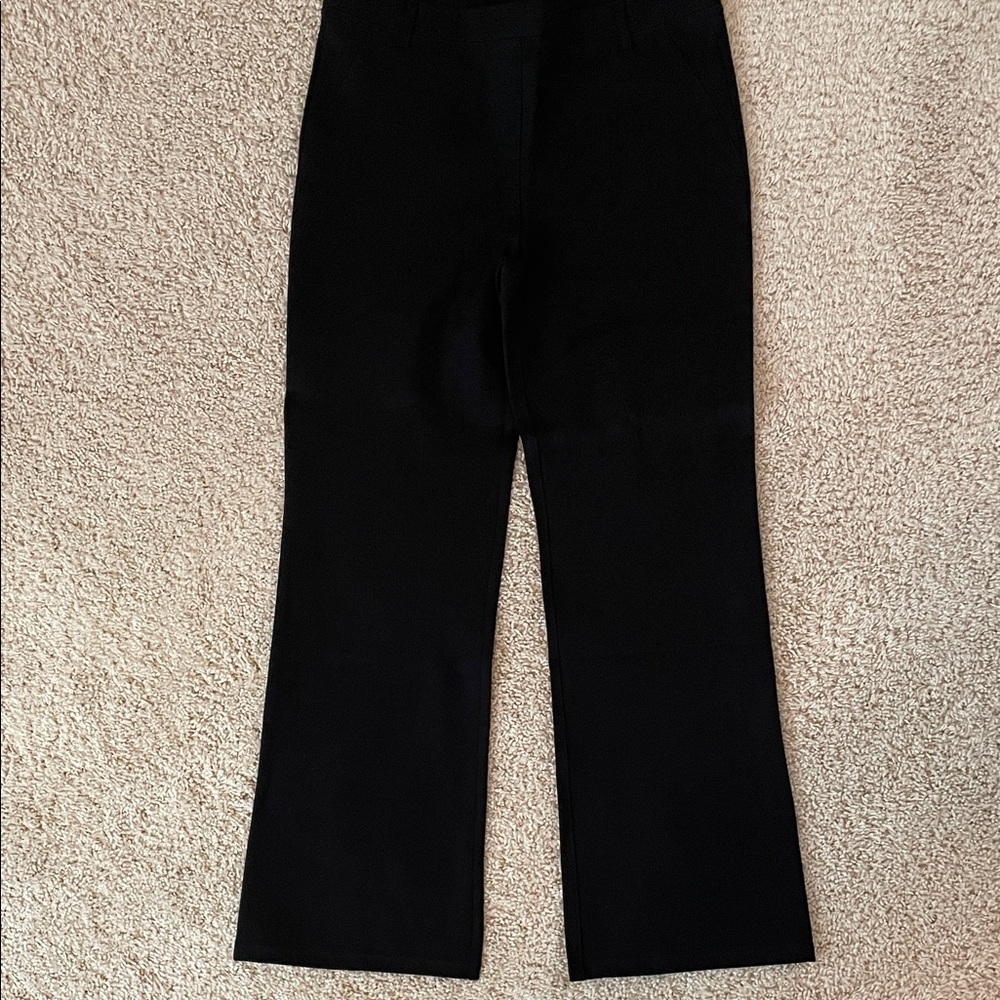 Quince Elegant Black Flare Trousers